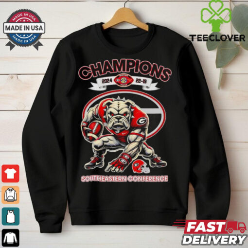 Official Champions 2024 22 19 Southeastern Conference Georgia Bulldogs mascot shirt