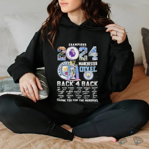 Official Champions 2024 Manchester City F.C. Back 4 Back Thank You For The Memories T Shirt