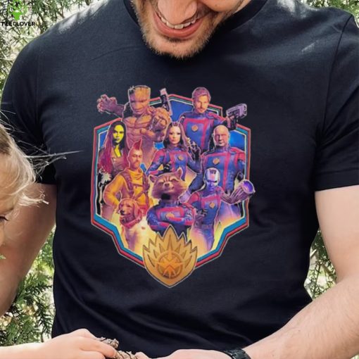 Official Character Shield Collage Guardians Of The Galaxy Volume 3 T Shirt