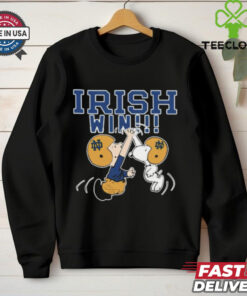 Official Charlie And Snoopy High Five Notre Dame Fighting Irish Win Navy Midshipmen Graphic t shirt