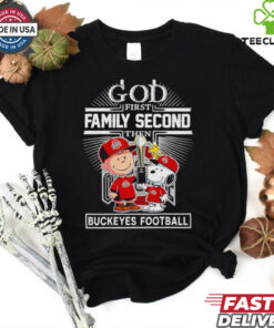 Official Charlie Brown and Snoopy God first family second then Buckeyes football shirt