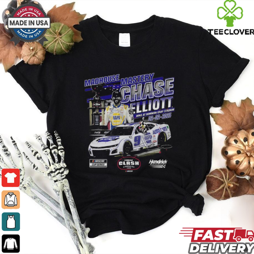 Official Chase Elliott Checkered Flag Sports 02 02 2025 Cook Out Clash at Bowman Race Winner Madhouse Mastery Signature t shirt Official Chase Elliott Checkered Flag Sports 02 02 2025 Cook Out Clash at Bowman Race Winner Madhouse Mastery Signature t shirt