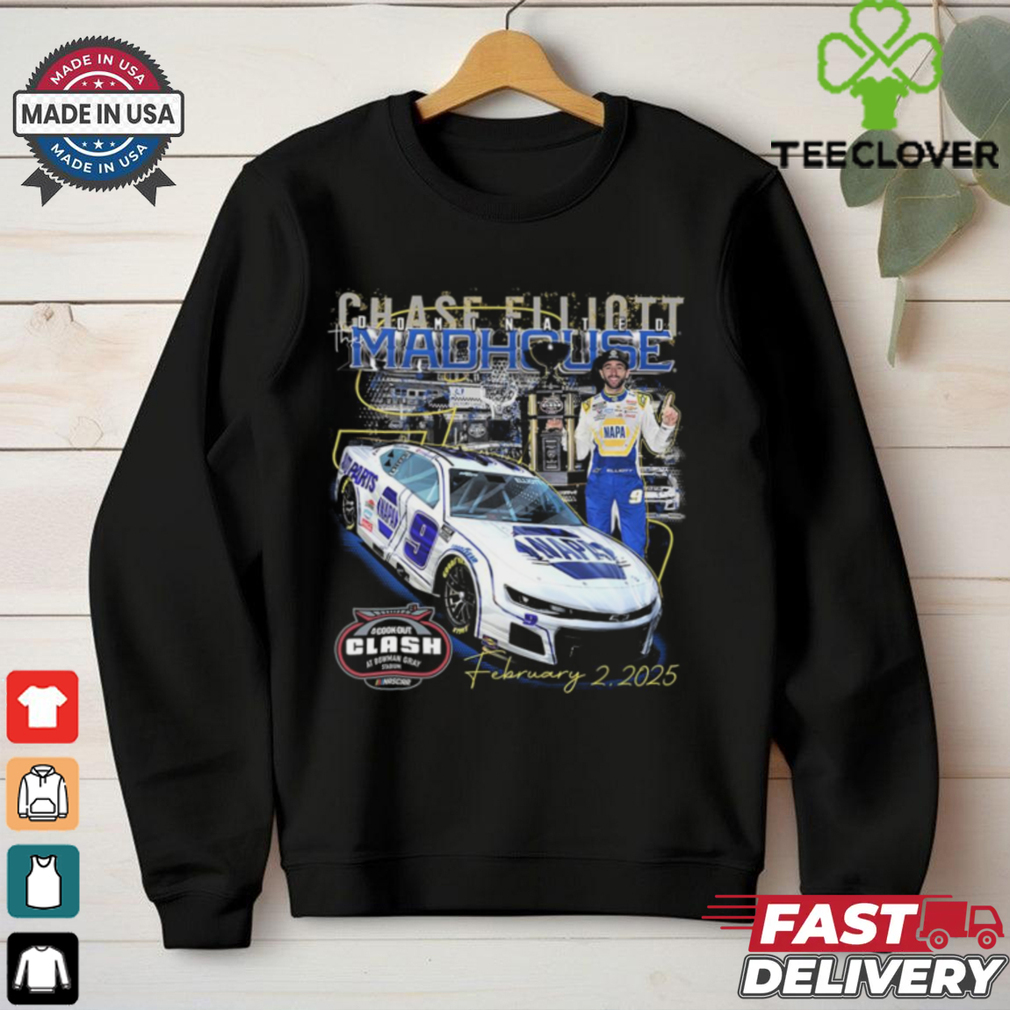 Official Chase Elliott Wins At Bowman Gray Stadium Dominated The Mad House February 2 2025 t shirt Official Chase Elliott Wins At Bowman Gray Stadium Dominated The Mad House February 2 2025 t shirt