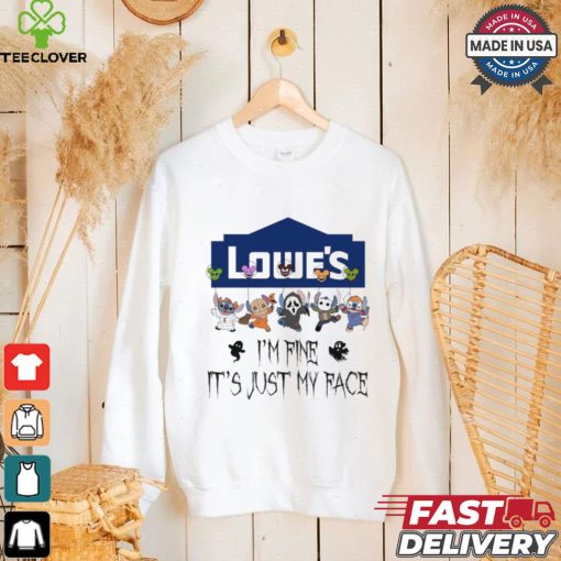 Official Chibi Horror Movie Characters Lowe’s I’m Fine It’s Just My Face Halloween shirt