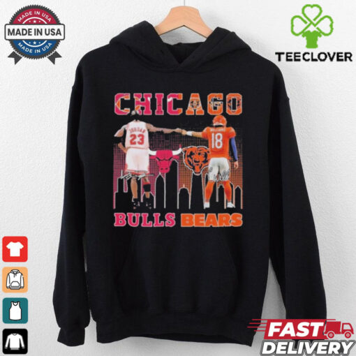 Official Chicago Bulls Michael Jordan Chicago Bears Caleb Williams Proud City T Shirt