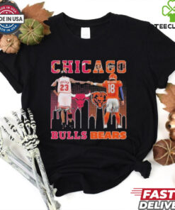 Official Chicago Bulls Michael Jordan Chicago Bears Caleb Williams Proud City T Shirt