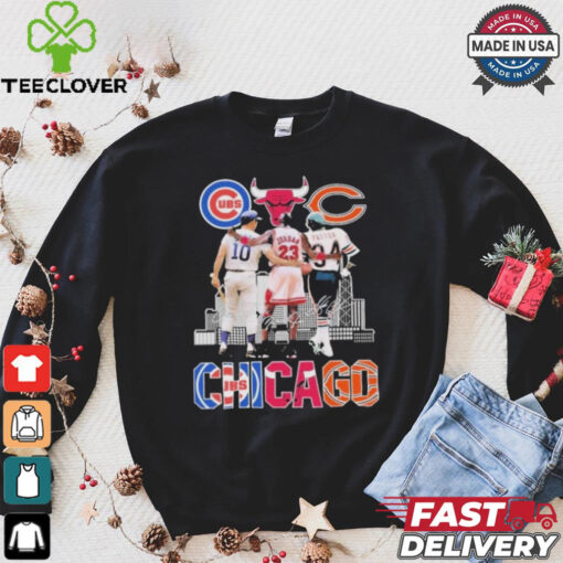 Official Chicago Cubs Ron Santo Chicago Bulls Michael Jordan Chicago Bears Walter Payton T Shirt