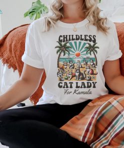 Official Childless Cat Lady For Kamala Shirt Madam President Kamala Harris 2024 Shirt