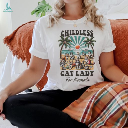 Official Childless Cat Lady For Kamala Shirt Madam President Kamala Harris 2024 Shirt