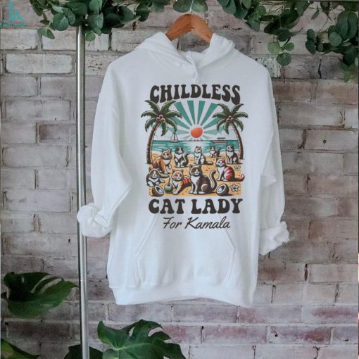 Official Childless Cat Lady For Kamala Shirt Madam President Kamala Harris 2024 Shirt