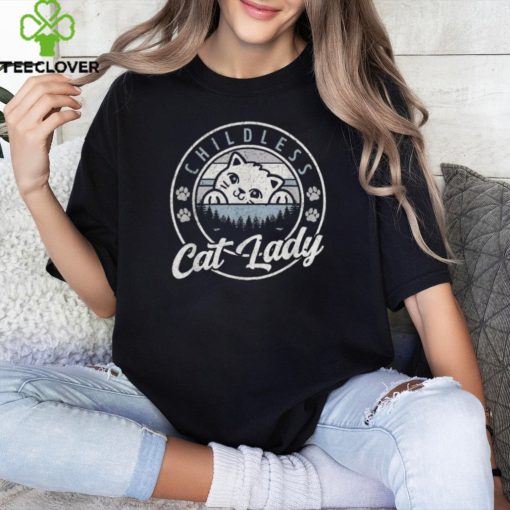Official Childless cat lady cute cat vintage T shirt