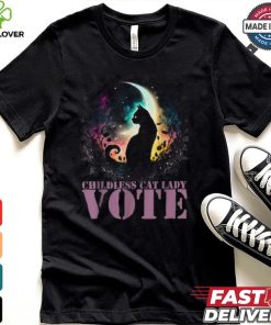 Official Childless cat lady vote vote like a childless cat lady halloween T shirt