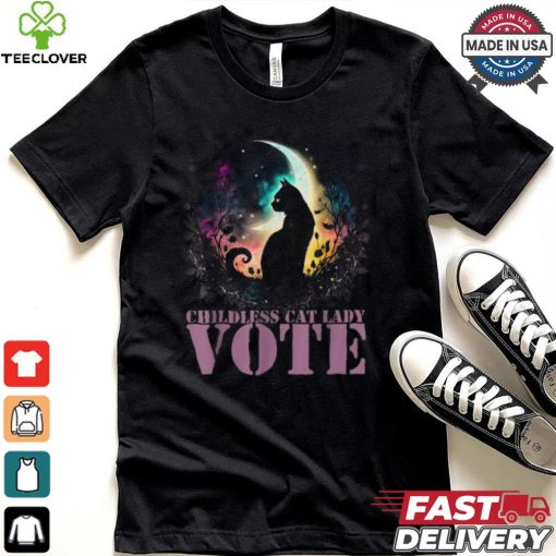 Official Childless cat lady vote vote like a childless cat lady halloween T shirt