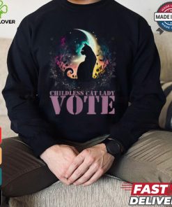 Official Childless cat lady vote vote like a childless cat lady halloween T shirt