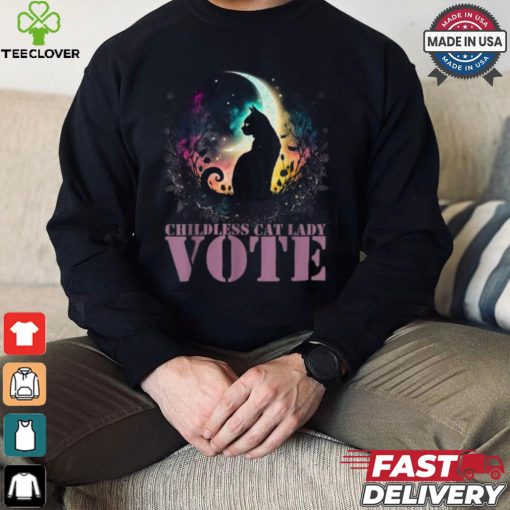 Official Childless cat lady vote vote like a childless cat lady halloween T shirt