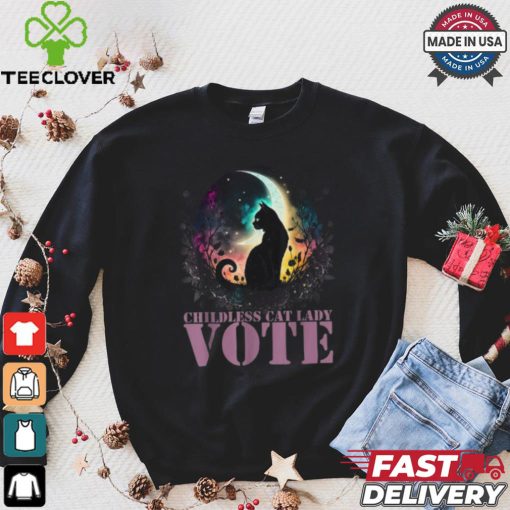 Official Childless cat lady vote vote like a childless cat lady halloween T shirt