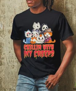 Official Chillin with My Creeps Funny Cat Horror Movies Serial Killer shirt