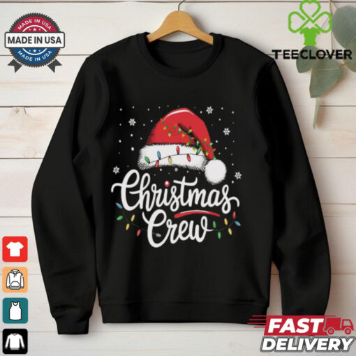 Official Christmas 2024 Cousin Crew Xmas Lights Santa Hat Pajamas Shirt