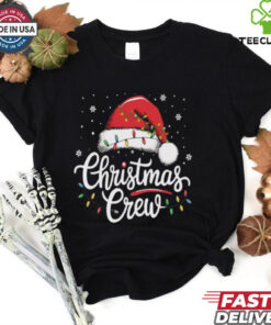 Official Christmas 2024 Cousin Crew Xmas Lights Santa Hat Pajamas Shirt with a fun, festive design featuring Christmas lights and a Santa hat.