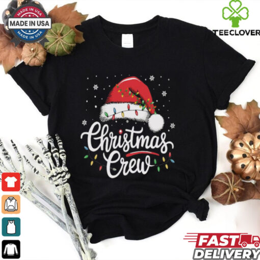 Official Christmas 2024 Cousin Crew Xmas Lights Santa Hat Pajamas Shirt