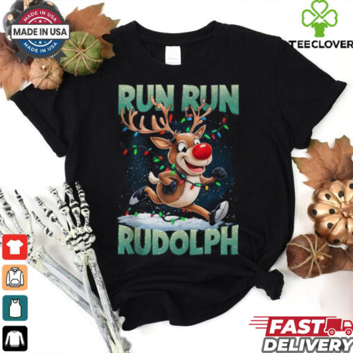Official Christmas 5k run run rudolph holiday team running matching T shirt