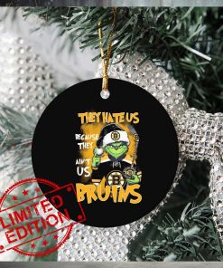 Official Christmas Grinch They Hate Us Because Ain’t Us Boston Bruins Ornament Custom Name