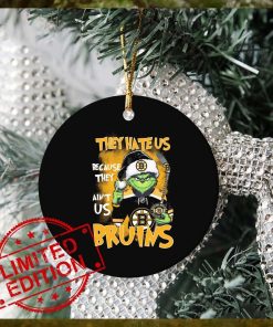 Official Christmas Grinch They Hate Us Because Ain’t Us Boston Bruins Ornament Custom Name