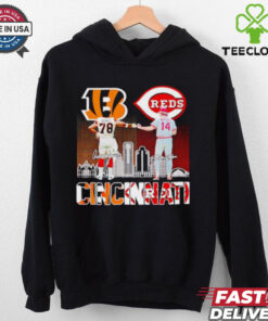 Official Cincinnati Bengals Anthony Munoz and Reds Rosa skyline shirt 2 Official Cincinnati Bengals Anthony Munoz and Reds Rosa skyline shirt