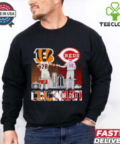 Official Cincinnati Bengals Anthony Munoz and Reds Rosa skyline shirt 3 Official Cincinnati Bengals Anthony Munoz and Reds Rosa skyline shirt