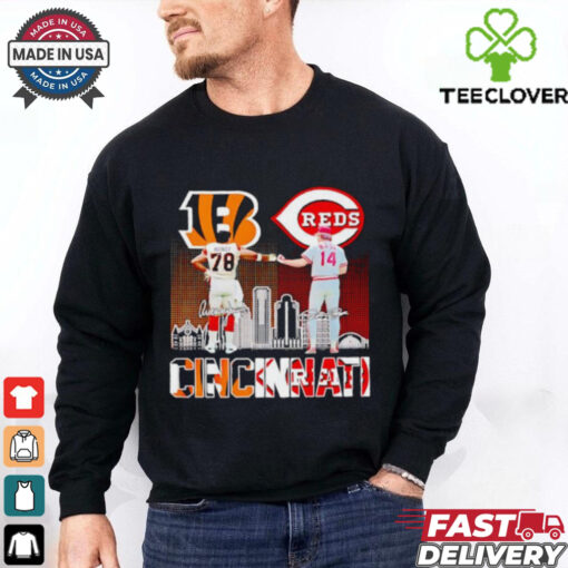 Official Cincinnati Bengals Anthony Munoz and Reds Rosa skyline shirt