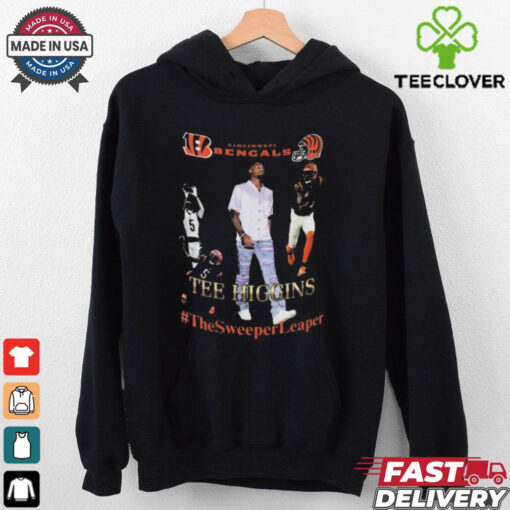 Official Cincinnati Bengals Tee Higgins The Sweeper Leaper NFL Football Graphic t shirt