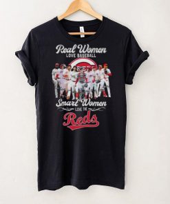 Official Cincinnati Reds real women love baseball smart Women love the Reds 2023 signatures shirt
