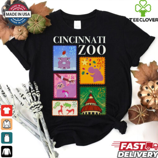 Official Cincinnati Zoo Merry Christmas Stamps 2024 t shirt