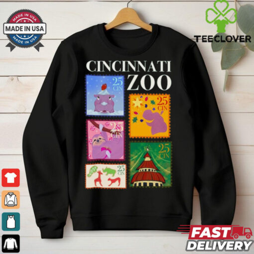 Official Cincinnati Zoo Merry Christmas Stamps 2024 t shirt