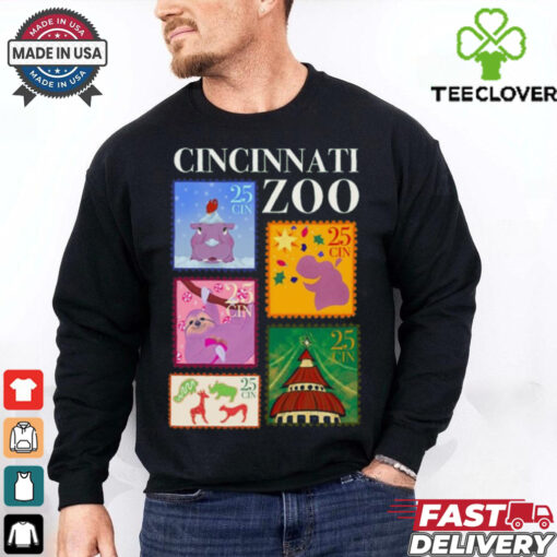 Official Cincinnati Zoo Merry Christmas Stamps 2024 t shirt