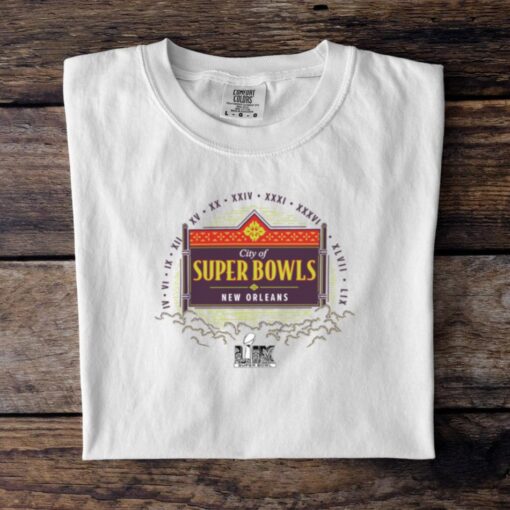 Official City Of Super Bowl LIX New Orleans Marble Wordmark 2025 Shirt