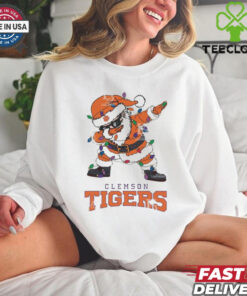 Official Clemson Tigers Dabbing Santa Claus Ugly Christmas Light shirt