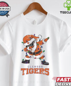 Official Clemson Tigers Dabbing Santa Claus Ugly Christmas Light shirt
