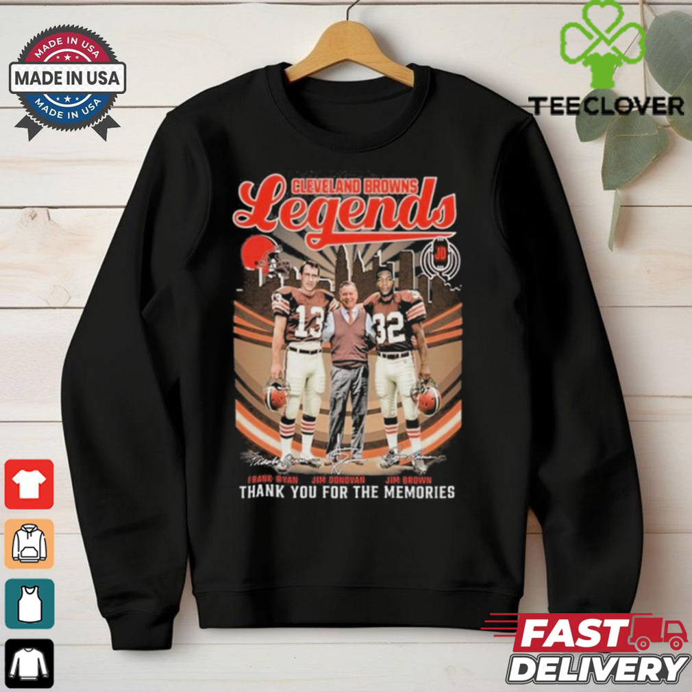 Official Cleveland Browns Legends Frank Ryan Jim Donovan Jim Brown T Shirt Official Cleveland Browns Legends Frank Ryan Jim Donovan Jim Brown T Shirt