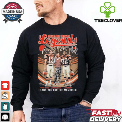 Official Cleveland Browns Legends Frank Ryan Jim Donovan Jim Brown T Shirt