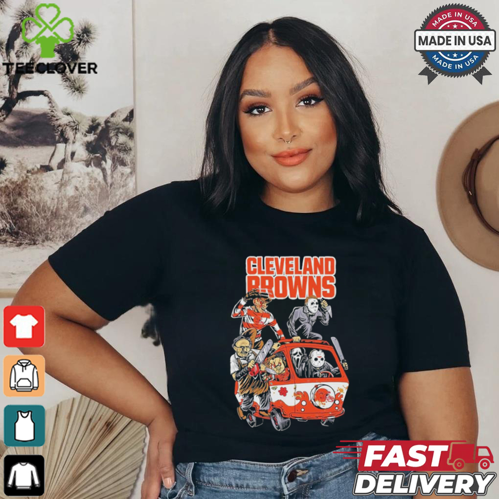 Official Cleveland Browns NFL Horror Characters Movie Hippie Halloween Shirt Official Cleveland Browns NFL Horror Characters Movie Hippie Halloween Shirt