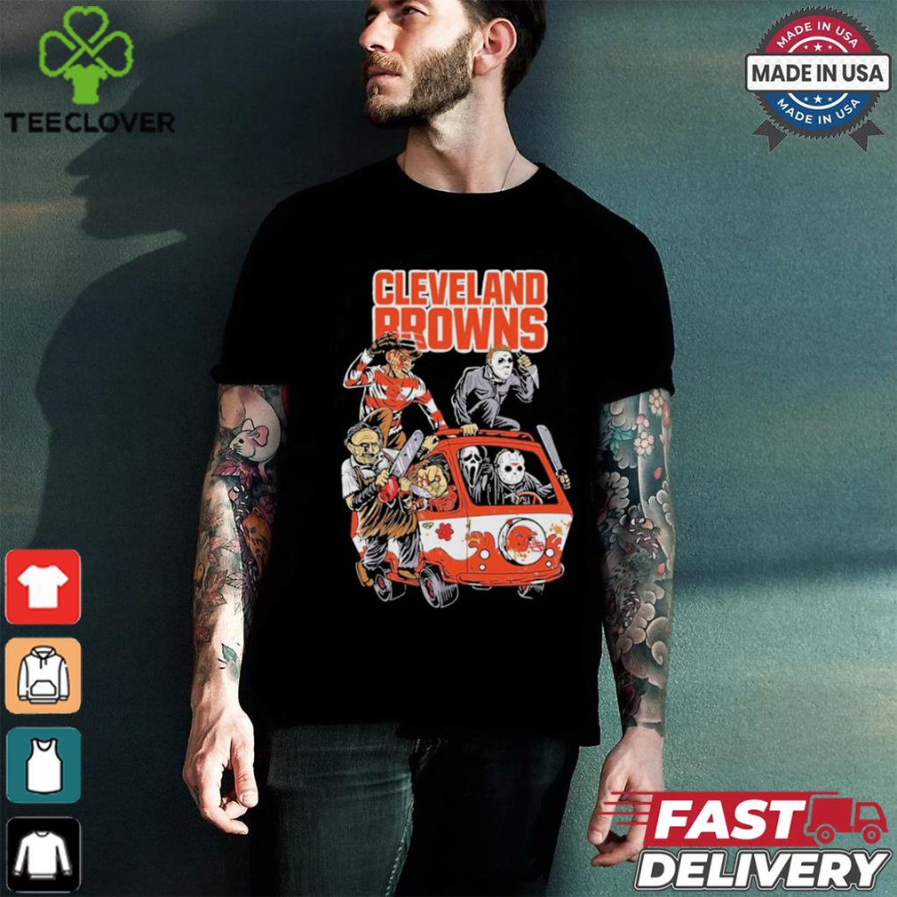 Official Cleveland Browns NFL Horror Characters Movie Hippie Halloween Shirt Official Cleveland Browns NFL Horror Characters Movie Hippie Halloween Shirt
