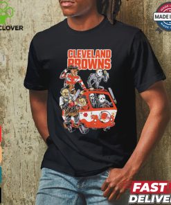 Official Cleveland Browns NFL Horror Characters Movie Hippie Halloween Shirt
