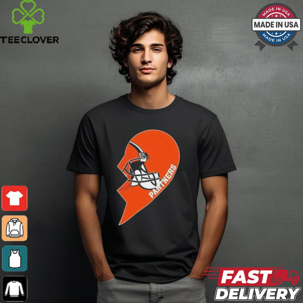 Official Cleveland Browns Partners Half Heart Shirt Official Cleveland Browns Partners Half Heart Shirt