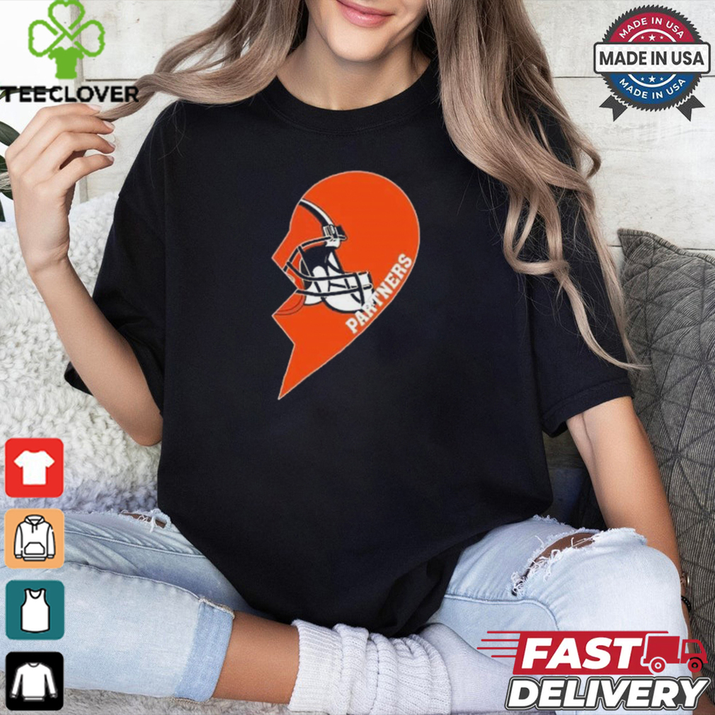 Official Cleveland Browns Partners Half Heart Shirt Official Cleveland Browns Partners Half Heart Shirt
