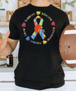 Official Cleveland Browns Support Educate Advocate Accept Love Autism Awareness T Shirt