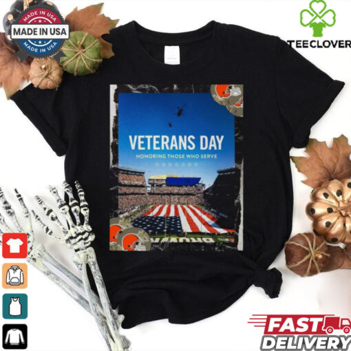 Official Cleveland Browns Veterans Day Honoring Those Who Serve Poster t shirt