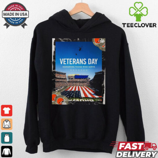 Official Cleveland Browns Veterans Day Honoring Those Who Serve Poster t shirt