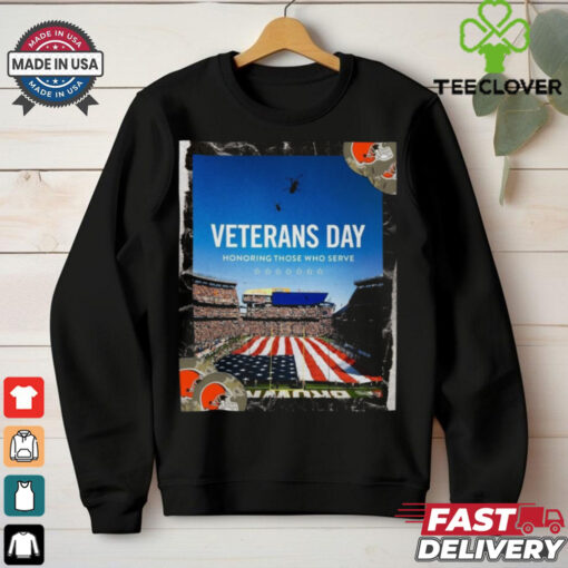 Official Cleveland Browns Veterans Day Honoring Those Who Serve Poster t shirt