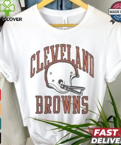 Official Cleveland Browns White Helmet T shirt 2 Official Cleveland Browns White Helmet T shirt